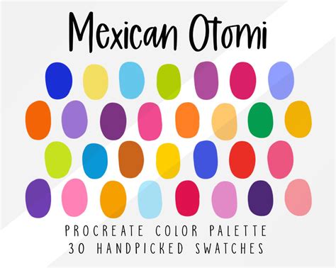 Mexican Otomi Procreate Color Palette Procreate Palette Etsy Color