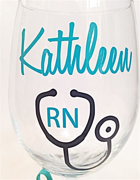 Nurse T Nurse Wine Glass Rn Wine Glass Medical Assistant Etsy