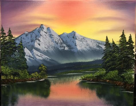 Mountain Sunset 16x20 Oil On Canvas Rart