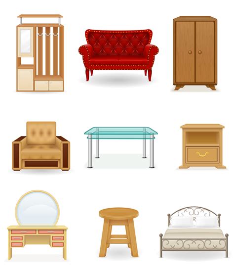 Set Icons Furniture Vector Illustration 516928 Vector Art At Vecteezy
