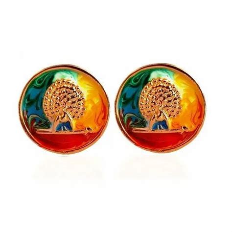 mayo college pachranga enamel and gold plated mayoor cufflinks flat base at rs 1700 pair