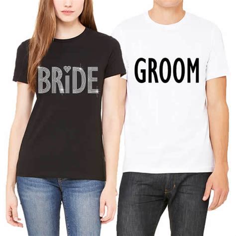Bride Groom T Shirt Set Personalized Brides