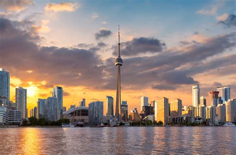 Toronto City Skyline At Sunset Toronto Ontario Canada Global