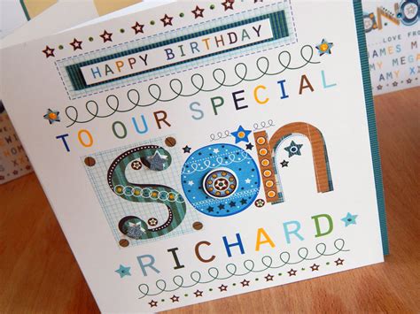 Son Birthday Card Special Son Personalised Birthday Card Etsy