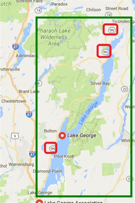 Large Detailed Tourist Map Of Lake George Part 4 South