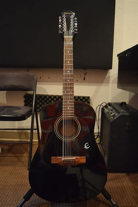 Epiphone 2010 Black Gibson 12 String Acoustic Guitar Etsy