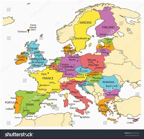 Europe Countries And Capitals Moreha Tekor Akhe Map Of Europe With
