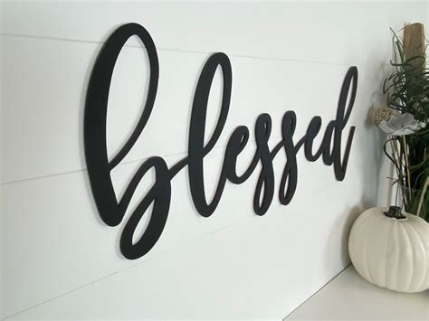 Blessed Wood Sign Wood Cut Out Blessed Wood Cut Out Blessed Etsy