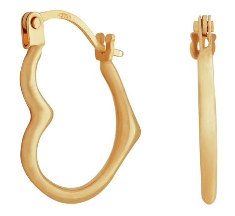 Buy Revere 9ct Yellow Gold Heart Creole Hoop Earrings Womens Earrings Argos