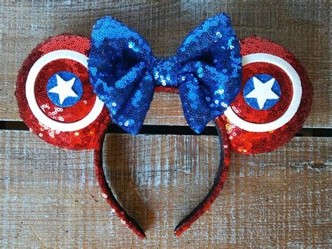 Avengers Captain America Inspired Ears Etsy Diy Disney Ears Disney