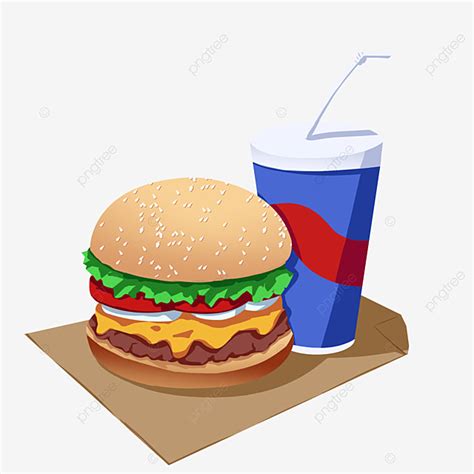 Burger Cola Food Fast Food PNG Clipart De Fast Food Hamburguer Cola Imagem PNG E PSD Para