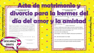 Descarga Material Acta De Matrimonio Y Divorcio Para La Kermes O The