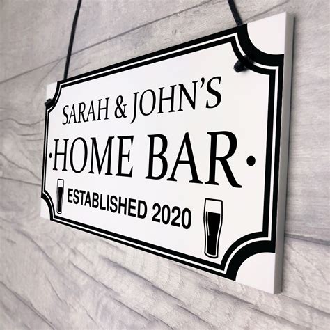 Personalised Bar Signs And Plaques Home Bar Sign Novelty Ts For Home
