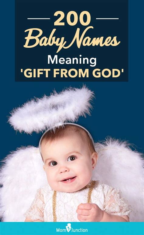 A Baby Wearing Angel Wings With The Words Baby Names Meaning Gift