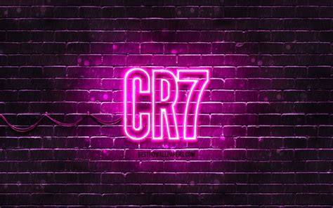 Download Wallpapers Cr7 Purple Logo 4k Purple Brickwall Cristiano