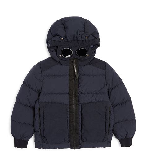 Cp Company Kids Black Goggle Taylon Puffer Jacket 6 Years Harrods Uk