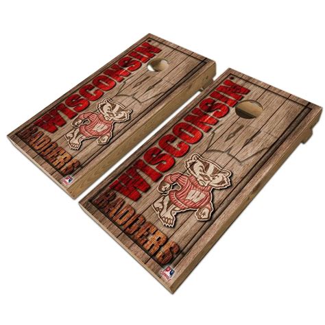 Wisconsin Badgers Cornhole Vinyl Wraps And Cornhole Boards 2 Pack Fh50