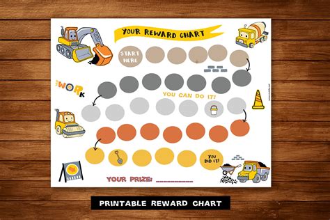Printable Construction Reward Chart Sticker Chart Instant Etsy Artofit