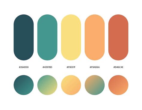 40 Beautiful Color Palettes With Their Similar Gradient