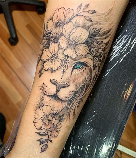 Matching Lion And Lioness Tattoos