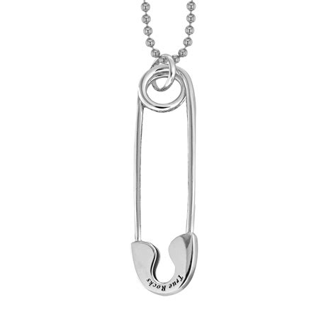 Large Safety Pin Necklace Sterling Silver David Roberts Jewellery