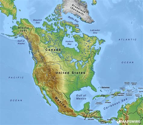 mapa de america del norte y central