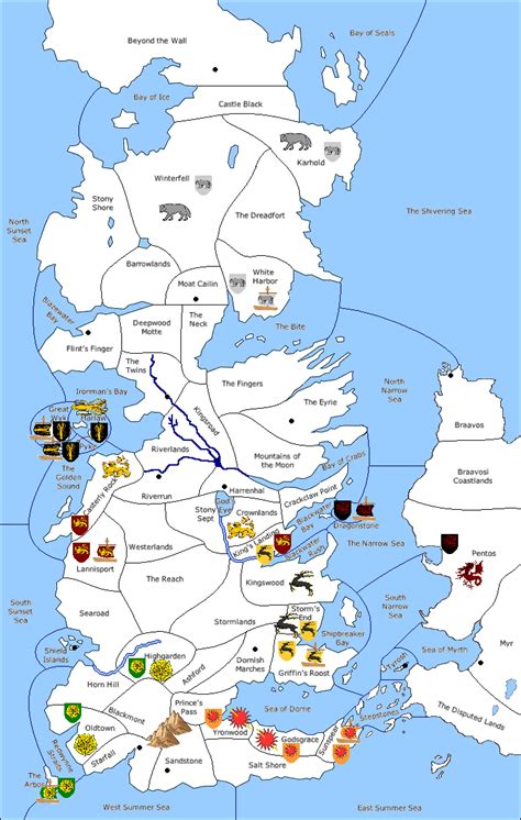 Game Of Thrones Houses Map Maping Resources