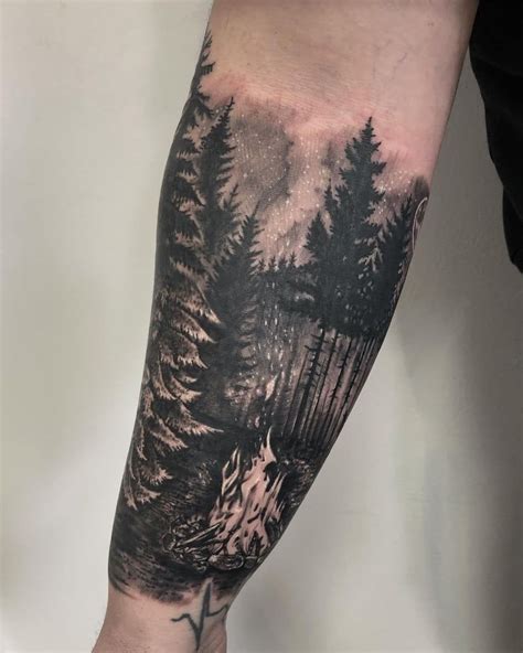 Wood Tattoo Tree Tattoo Forearm Pine Tree Tattoo Cool Forearm