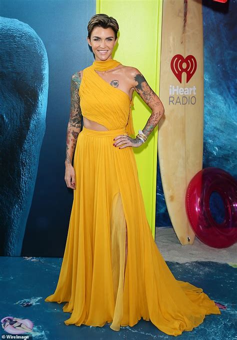 Ruby Rose Shows Off Steely Blue Hair While Rocking Ripped Jeans And A