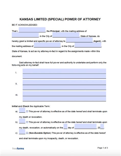 Free Kansas Power Of Attorney Forms Types Pdf Word Eforms My Xxx Hot Girl