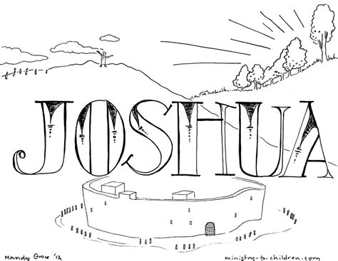 "Book of Joshua" Bible Coloring Page for Children
