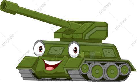 Gambar Kartun Tank Militer Hijau Lucu Medan Perang Masa Perang Mobil Png Dan Vektor Dengan
