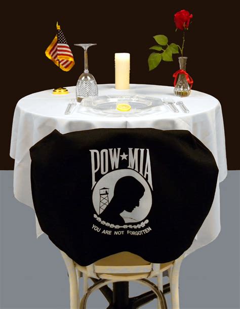 Pow Mia Ceremony Table Kit With Chair Flag