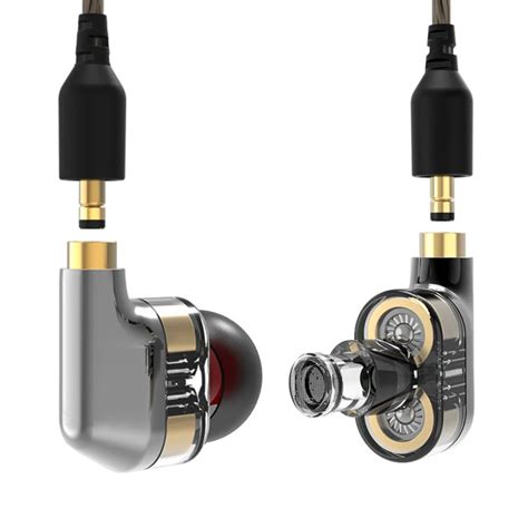 In Ear Double Moving Coil Headphone With Microphone Dual Unit Hifi