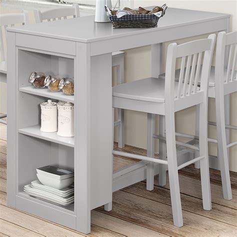 Jofran 813ec 48 Tribeca Counter Height Table 3 Storage Shelves Grey