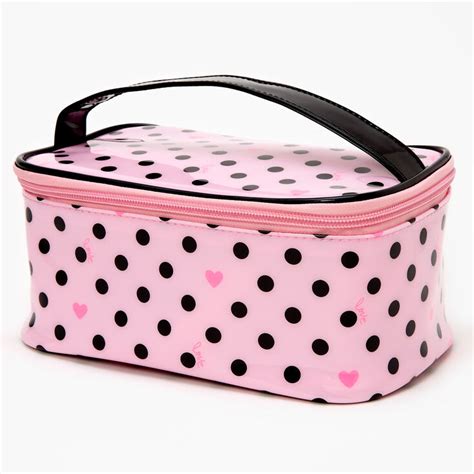 Polka Dot Hearts Makeup Bag Pink Claires Us