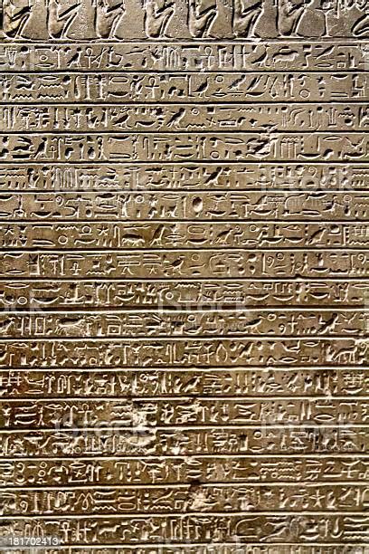 Ancient Egyptian Hieroglyphic Cuneiform Writing Stock Photo Download