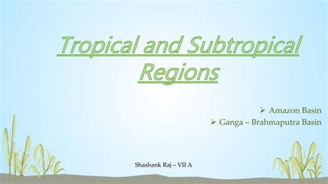 Tropical And Subtropical Regions