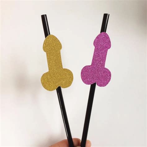 25ct Bachelorette Party Glitter Penis Straws Bridal Shower Hen Night Table Drinking Decoration