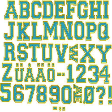 Block Sports Large Monogram Machine Embroidery Font Alphabet Etsy