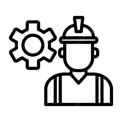 Engineer Line Icon Vector Engineer Icon Conveyor Factory PNG And Vector With Transparent