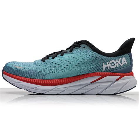 Hoka One One Clifton 8 Mens 2e Wide Fit Running Shoe Real Teal