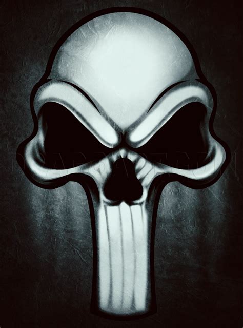 Here Is A New Version Of The Punisher Skull That I Drew While I Was