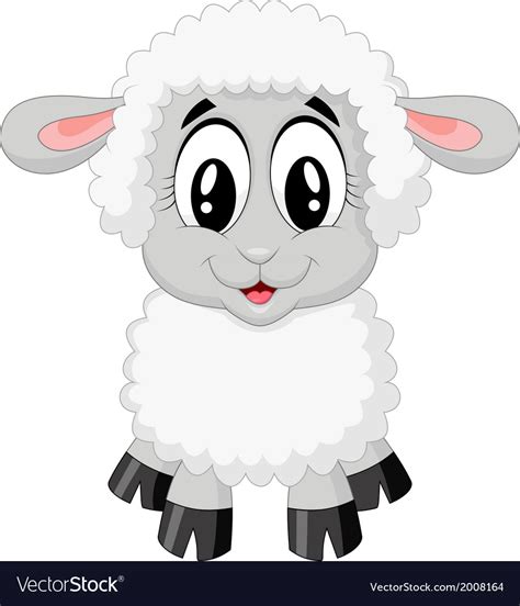 Cute Sheep Cartoon Royalty Free Vector Image Vectorstock