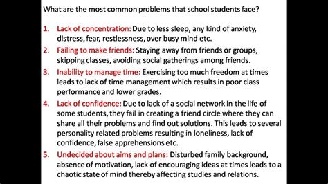 What Are The Most Common Problems That School Students Face Youtube