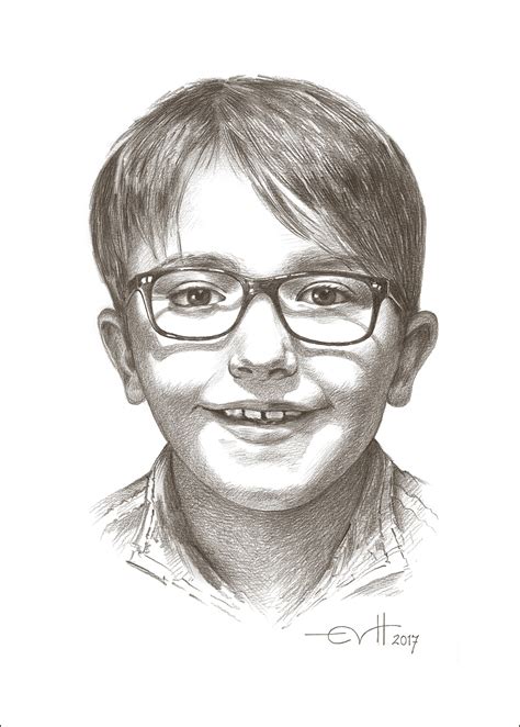 Getekend Kinderportret Van Een Jongen