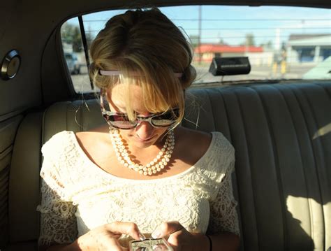 Jessie Texting Friends In Her Cream Colored Lace Day Frock Flickr