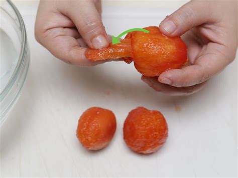 This same technique works well for peeling peaches. How to Blanch Tomatoes: 14 Steps (with Pictures) - wikiHow