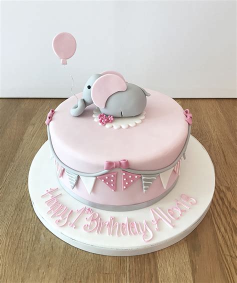 Pink Elephant 1st Birthday Cake The Cakery Leamington Spa