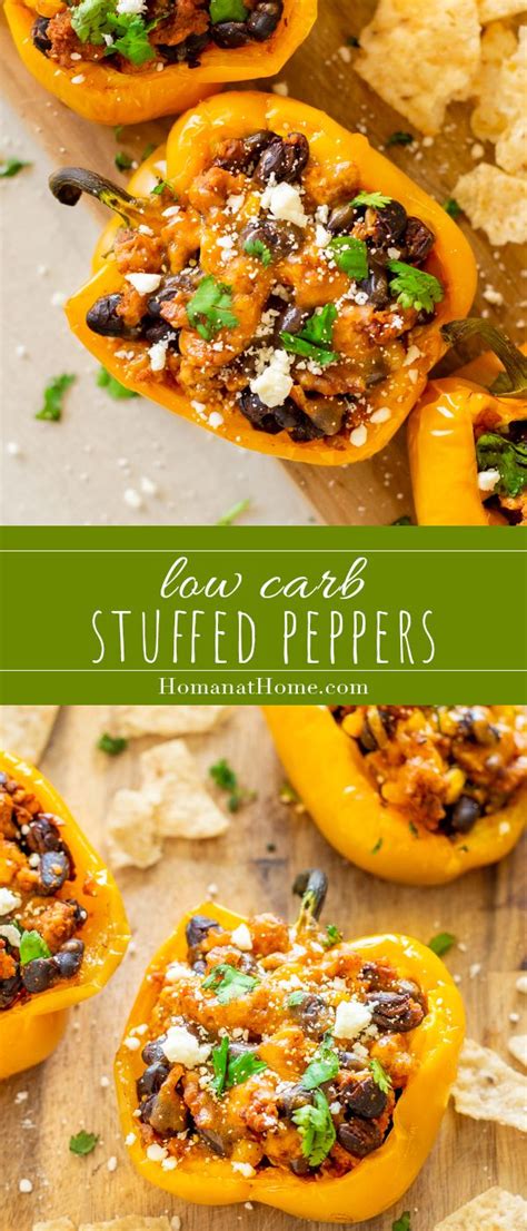 Low Carb Stuffed Peppers Homan At Home Recipe Stuffed Peppers